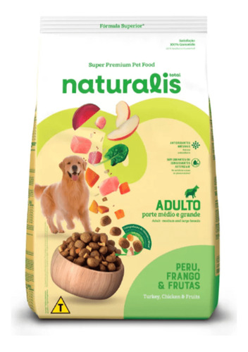 Alimento Naturalis para perros adultos, tamaño mediano y grande, pavo y pollo, 2,5 kg