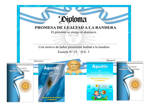 Anotador + Diploma De Regalo Promesa Bandera X 20 Unidades