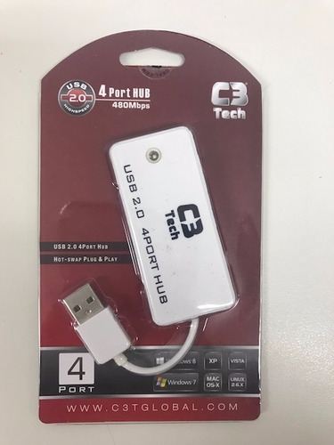 Hub Usb C3tech 4 Portas Hu-201 Bk Branco