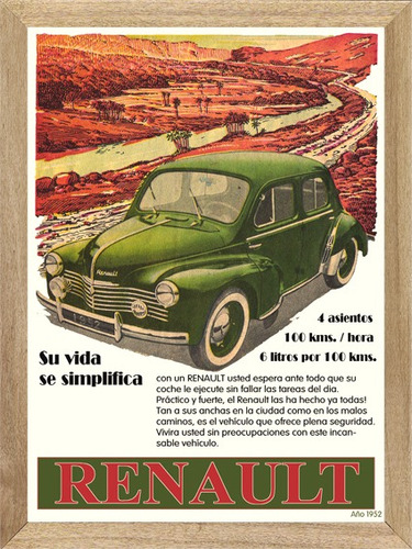 Renault 4 , Cuadro, Poster, Publicidad    L233