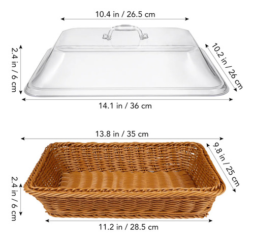 Cesta De Comida Rectangular, Cesta De Pan Con Tapa