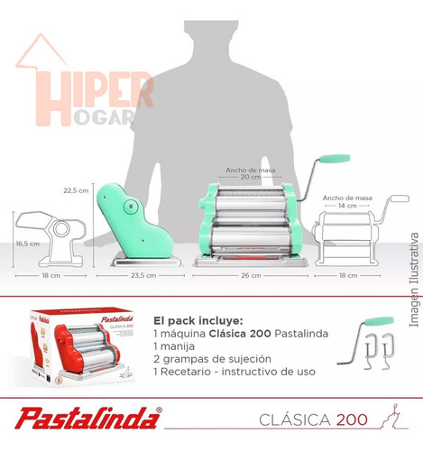 Máquina para pastas Pastalinda Clásica 200 color verde
