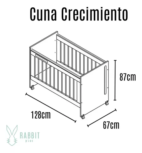 Cuna Bicolor con ruedas