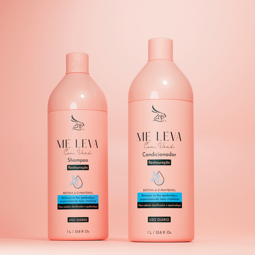 Zap Kit Me Leva Shampoo, Cond/ Biotina & D-pantenol