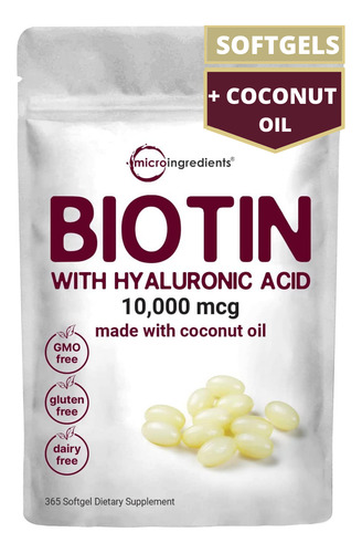 Imagen 3 de 7 de Biotin Biotina Plus Cabello Barba + Acido Hialuronico 365ct