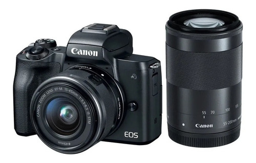 Canon Eos M50 Mark Ii 15-45mm + 55-200mm Lcd Tactil Rotativo