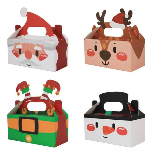 24 Cajas Navidad Galletas Dulceros Cupcakes Regalo Adorn [u]