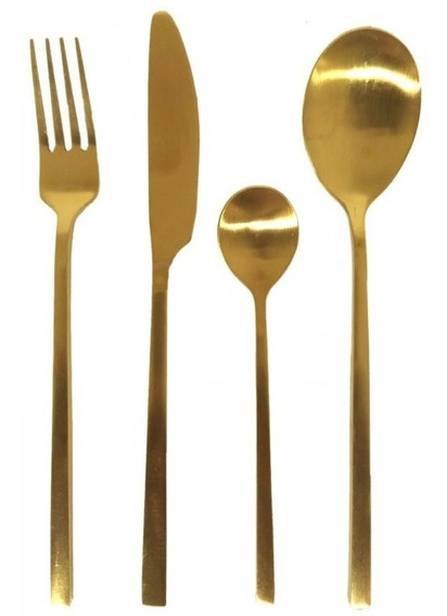 Dorado KASA Cubiertos de Acero Inoxidable para 4 Personas 24 Piezas