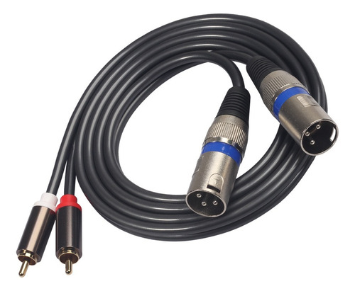 1.5 Metros Cable De Audio 2 Rca Macho A 2 Xlr Macho 