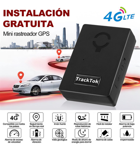 Rastreador GPS Para Coche con Cinta de Succión Fuerte, Monitor de voz, 5000 mAh, Modo de Espera Súper Largo con Tarjeta SIM 4G, Adecuado para Todos Los Coches Gps Tracker Coche