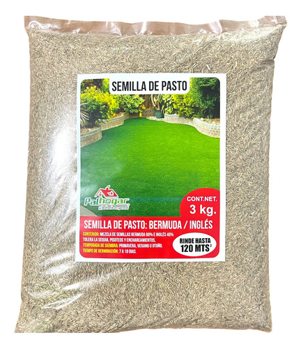 Semilla De Pasto Mezcla Bermuda/ingles 3 Kg 