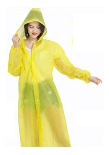 Impermeable Para Lluvia Reusable Capa Con Mangas Colores