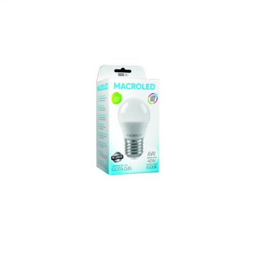 Imagen 3 de 5 de Foco led Macroled G45-6-E27 Gota color blanco frío 6W 180V/240V 6500K 540lm