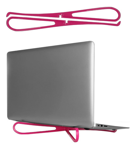Base Soporte Plastico Portatil Para Laptop Holder Desarmable Color Rosa