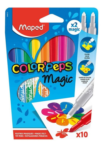 Imagen 1 de 7 de Marcadores Magicos Maped Color Peps Magic X 10 Colores