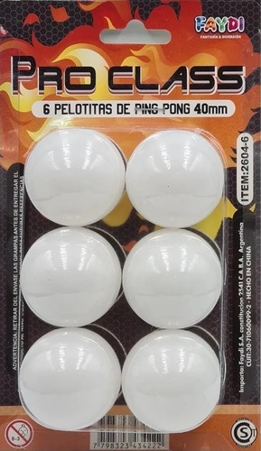 Pelotas X6 Ping Pong Blister Pro Class Casa Valente