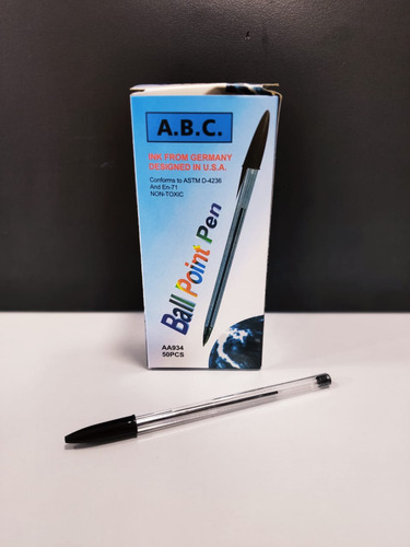 Boligrafos Lapiceros Tinta Negra Abc 