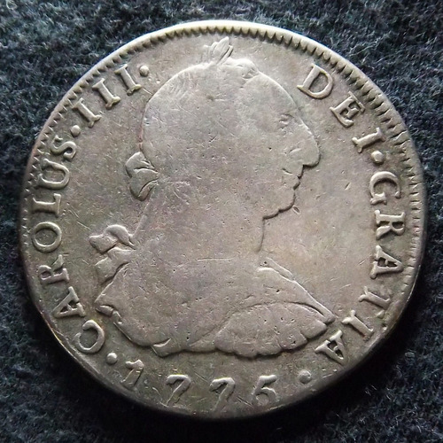 Potosí 8 Reales 1775 Jr Muy Bueno Plata Cj 63 Carlos Iii