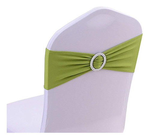 10pcs Chair Cover Stretch Band With Buckle Slider Sashe...