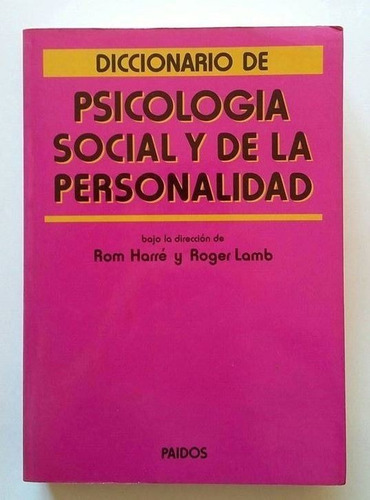 Diccionario De Psicología Social Y De La Personalidad, Harré