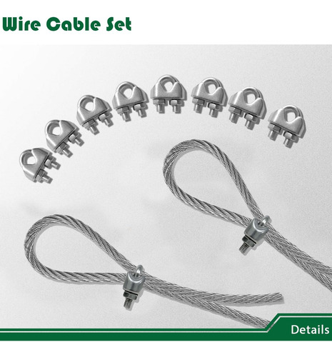 Kit De Accesorios Para Toldo Con Cable De 50 Pies Para Insta