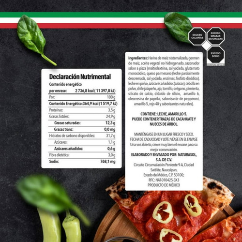 Totopos Botanz Sabor A Pizza De Pepperoni 750 G - 4 Pzas