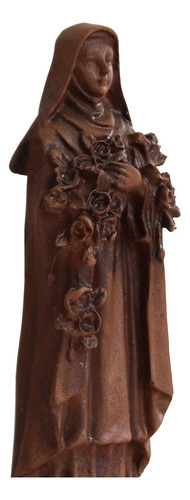 Resina 15 Cm Sta Terezinha Pintura Efeito Madeira