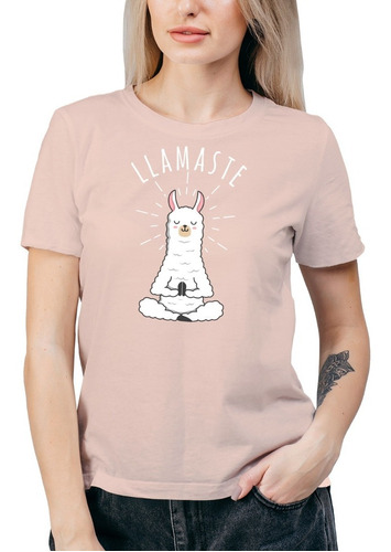 Polera Mujer Llamaste Namaste La Llama Meditación Scl27