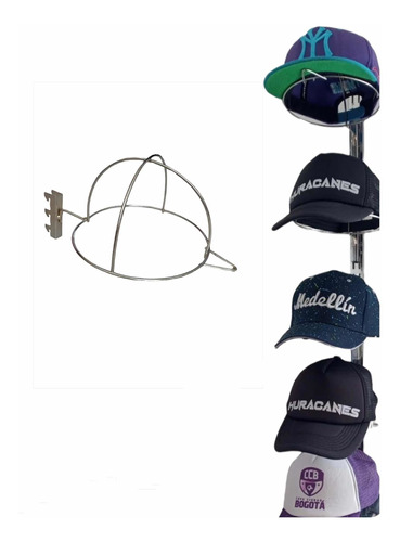 Cremallera + 6 Ganchos Para Gorra Exhibición