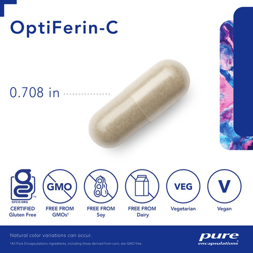Suplemento De Ferro Pure Encapsulations Optiferin-c 60 Cápsu