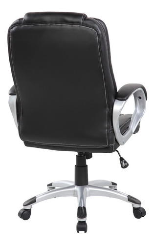 Imagen 2 de 4 de Silla De Oficina Gerencial En Cuero Color Negro