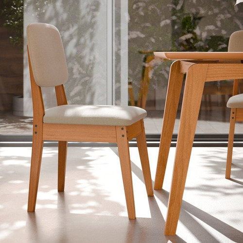 Kit Com 2 Cadeiras Para Mesa De Jantar Paris Linho Ih