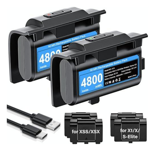Paquete De Baterías Recargables Para Controlador Xbox, Bater
