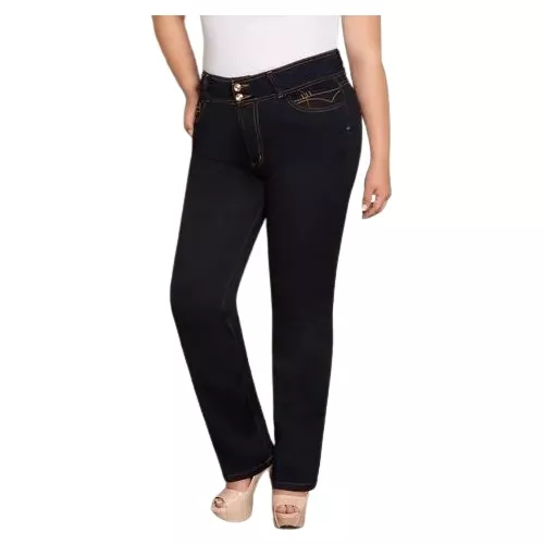 Pantalón de Mujer, Regular Fit Tiro Alto Bota Recta - Correa en