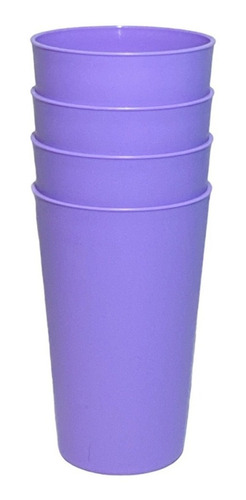 Kit Vasos Plásticos X 4 - Lila (600 Cc.)