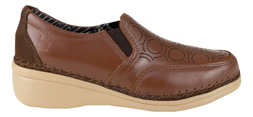 Zapato De Tacón Mujer Semivestir Lobo Solo 4702 Caoba Casual