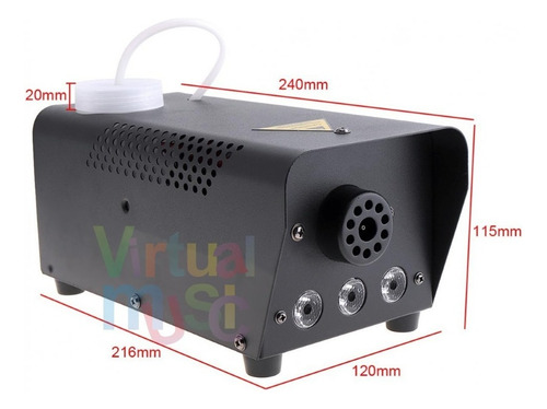 Maquina De Fumaca 600w 3 Leds 1 Watt Rgb Controle Sem Fio 220V