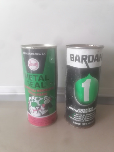 2 Latas Antiguas Aceite Bardahl Lubricante Sellador Jobsa