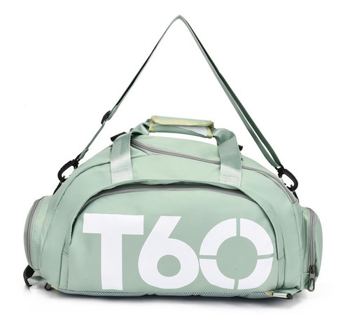 Bolsa Academia Fitness T60 Esporte Viagem Impermeável Mochila Cor Verde-claro