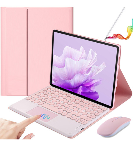 Funda Teclado+mouse+lápiz P/huawei Matepad 11.5'' 2023 Rosa