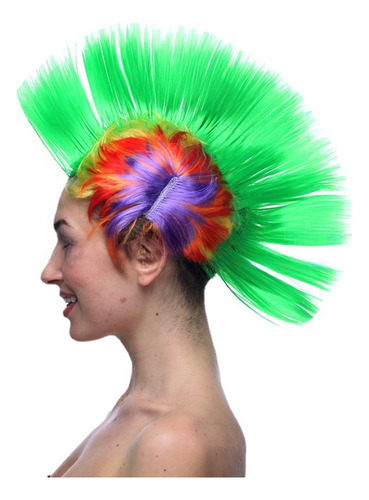 Rainbow Blue B - Free Size - Chicken Crest Wig Party