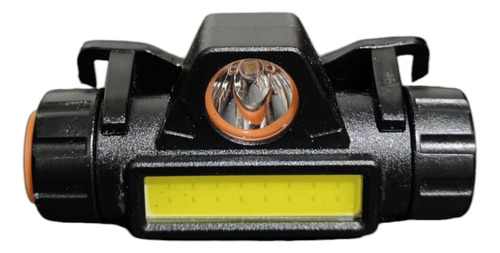Linterna Minero Vincha-con Iman- 90° Giro- Ajustable- Blanco Frio Negro Y Naranja