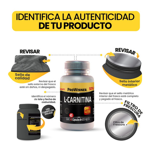 Suplemento L-carnitina (30 Cáps) + 15 caps extra - Prowinner Sin sabor