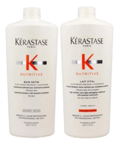 Kit Nutritive Bain Satin Shampoo+ Lait Vital 1l Khair