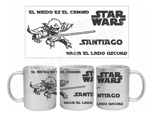 Mug Pocillo Taza Escarchado Plateado Star Wars Personalizado