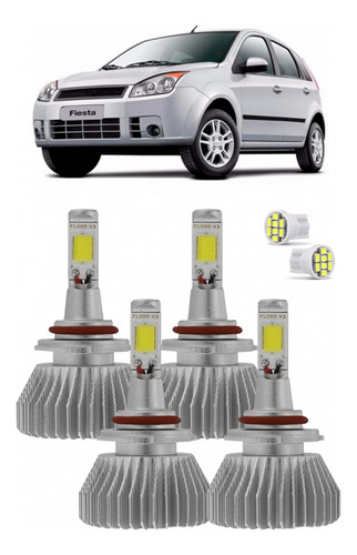 Jogo Lampada Super Led Farol Fiesta 2008 2009 2010 6000k