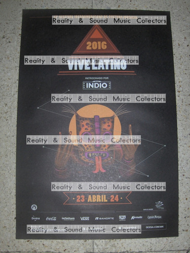 Vive Latino 2016 Poster Modelo 4 Xvii Edicion Del Festival