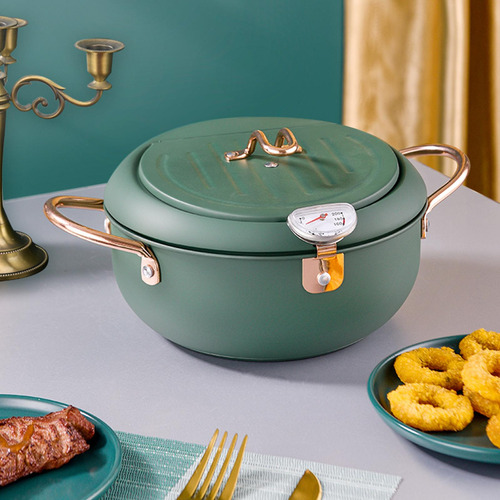 Olla Para Freidora, Sartén Con Aceite Extraíble Verde 24cm