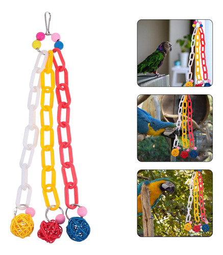 Juguete Colgante Para Pájaros Con Forma De Jaula, Cadena De