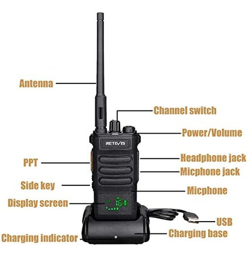 Rádios Bidirecionais Retevis Rt86 Walkie Talkies De Longa P